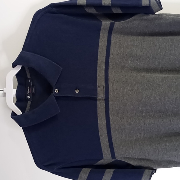 Cremieux Classic Polo Shirt Men's Size Large Navy/ Gray - Picture 2 of 15